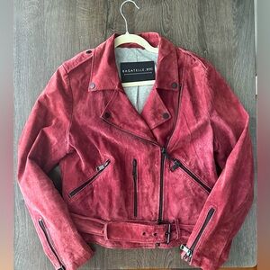 Bagatelle NYC Suede Leather Red Asymmetrical Jacket